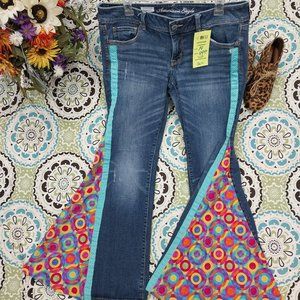 2910 Size 14 American Eagle Upcycled Stretch Bell-Bottoms